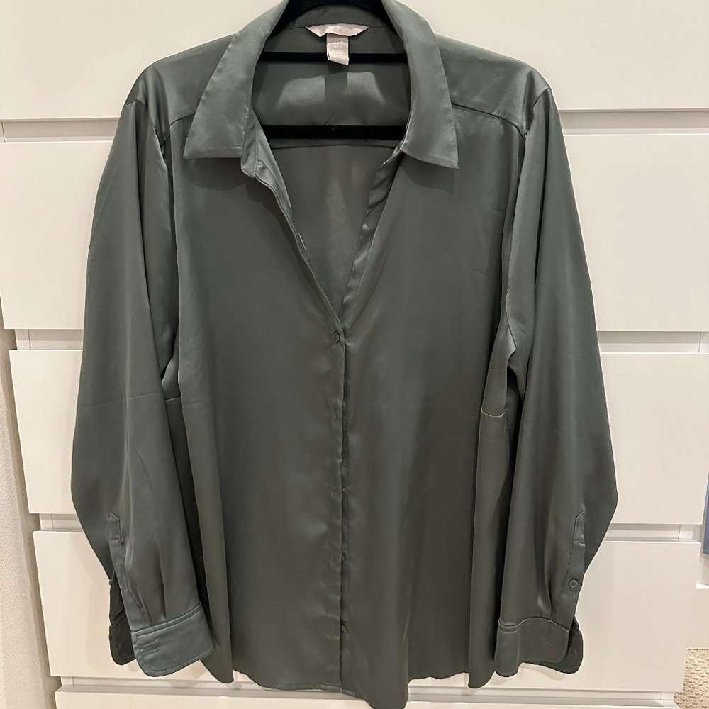 Satin Green Top